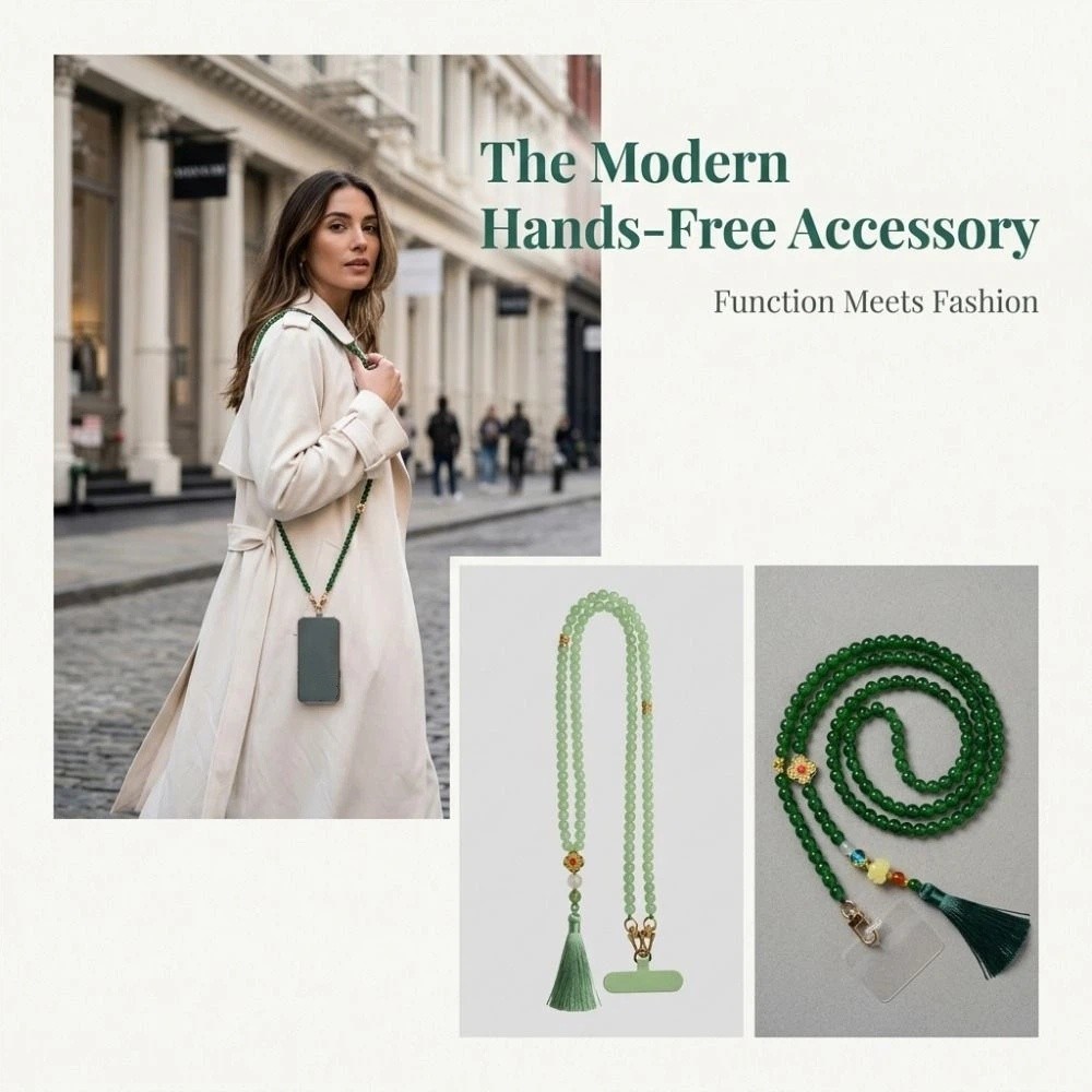 Phone Accessories Hanger - Beaded Crossbody Phone Chain Chinese Style