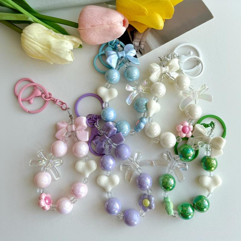 NEW Candy Color Heart Bow Bead - Phone Accessories For Teen Girls 评论和价格