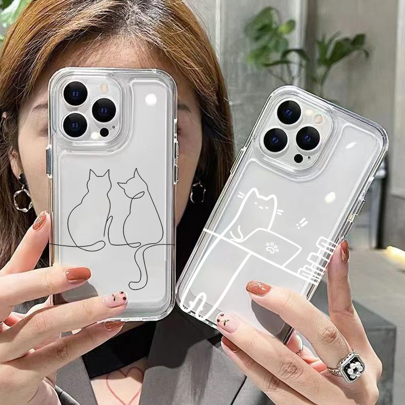 Cute Line Cat Anti-drop Phone  - Xiaomi Phone Accessories 评论和价格