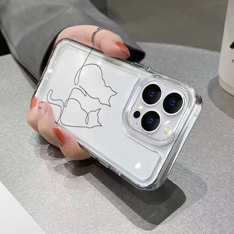 Cute Line Cat Anti-drop Phone  - Xiaomi Phone Accessories 评论和价格