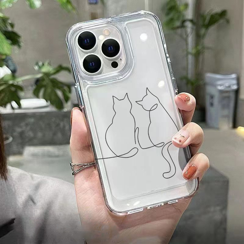 Cute Line Cat Anti-drop Phone  - Xiaomi Phone Accessories 评论和价格