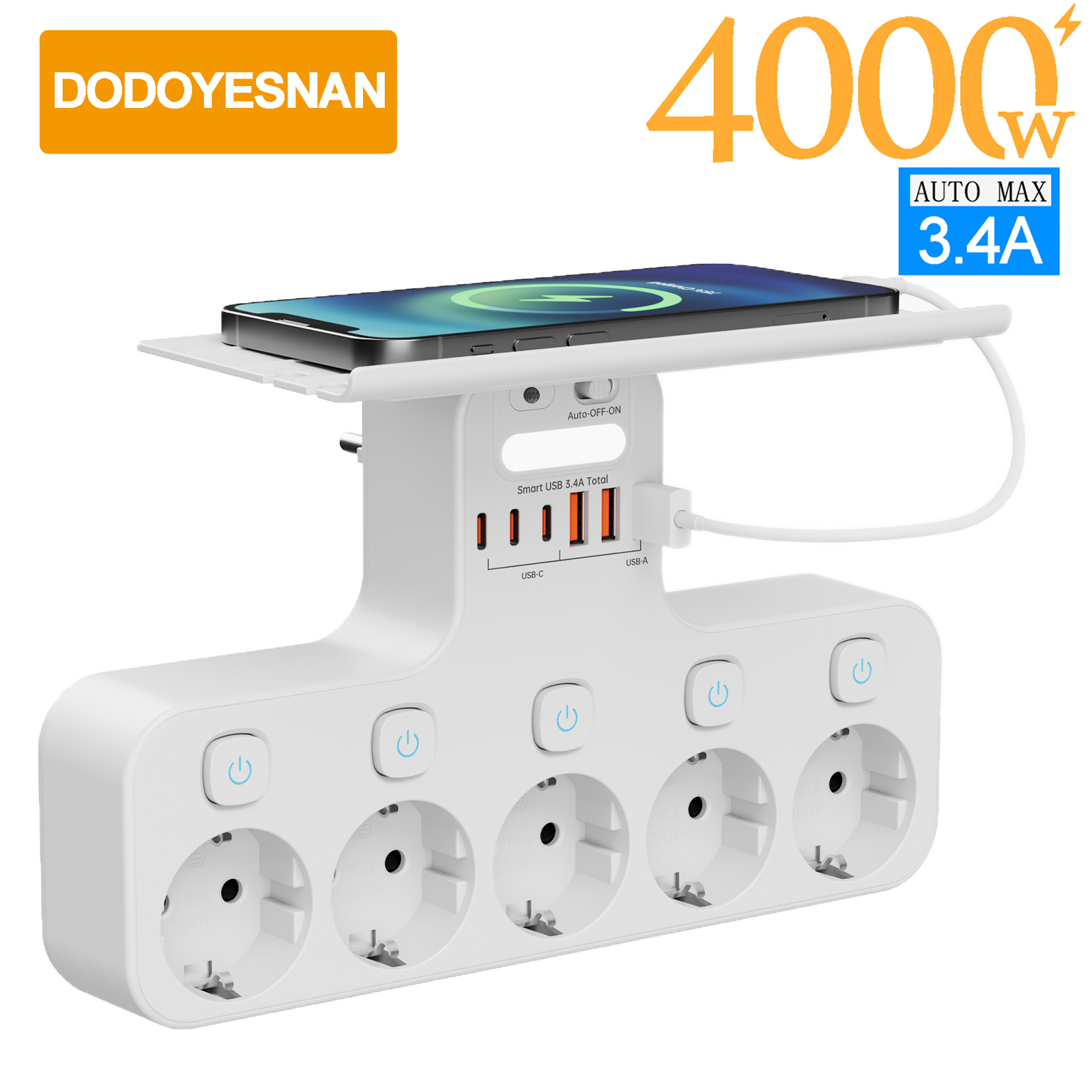 Wall Power Strip EU Plug Indep - Phone Accessories Hooks 评论和价格