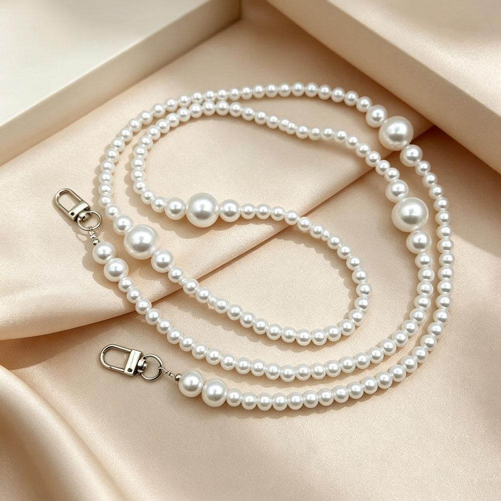 White Pearl Beaded Phone Cross - Phone Accessories Hanger 评论和价格