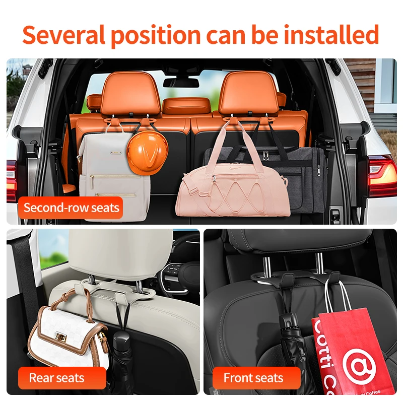 2‑in‑1 Car Headrest Double Hoo - Phone Accessories Hanger 评论和价格