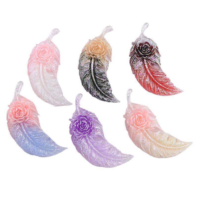 70PCS Rose Feather Resin DIY A - Phone Accessories Hanger 评论和价格